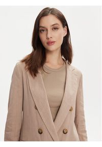 Marella Marynarka Alba 2413041065 Beżowy Regular Fit. Kolor: beżowy. Materiał: len
