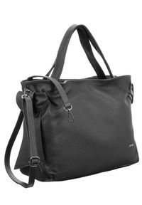 ROVICKY - Duży shopper bag szary Rovicky TWR-172. Kolor: szary. Materiał: skórzane
