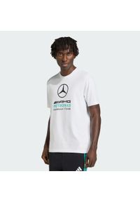 Adidas - Koszulka Z Grafiką Mercedes - Amg Petronas Formula 1 Team Dna. Kolor: niebieski, wielokolorowy, biały. Sport: fitness #1