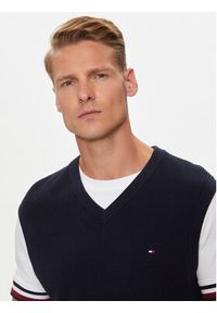 TOMMY HILFIGER - Tommy Hilfiger Sweter MW0MW35473 Granatowy Regular Fit. Kolor: niebieski. Materiał: bawełna