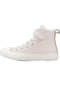 Tenisówki Converse Model Chuck Taylor All Star Leather&sherpa Easy-on Kolor Rose. Okazja: na co dzień. Kolor: różowy. Materiał: tkanina, skóra. Model: Converse All Star