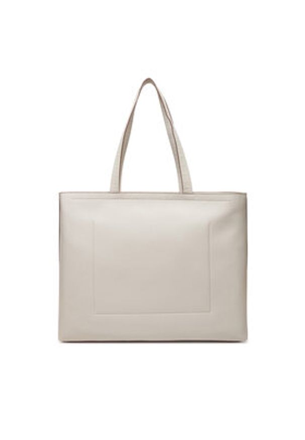Calvin Klein Jeans Torebka Sculpted Slim Tote34 LV04K3070G Écru. Materiał: skórzane