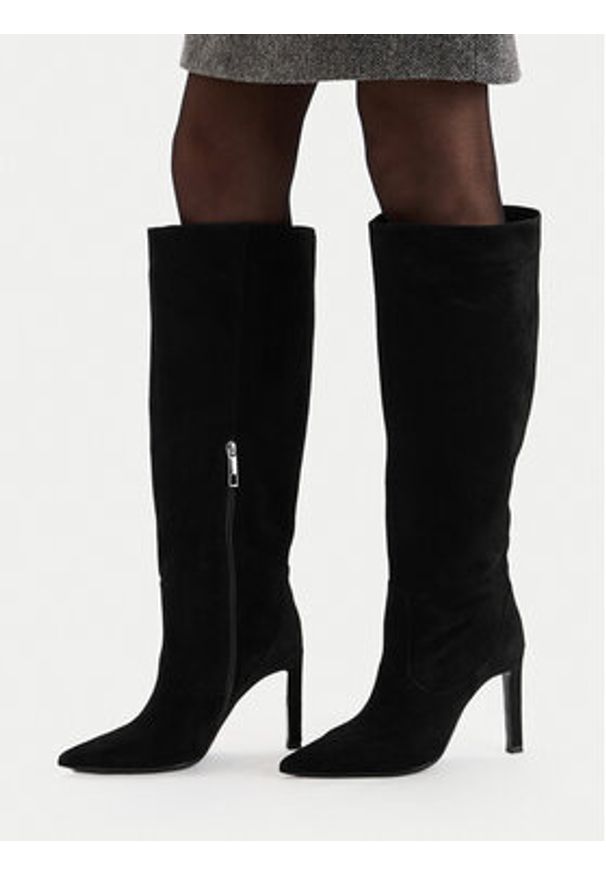 Gino Rossi - GINO ROSSI Kozaki EO-GLC511-17-3613 Czarny. Kolor: czarny. Materiał: skóra, zamsz