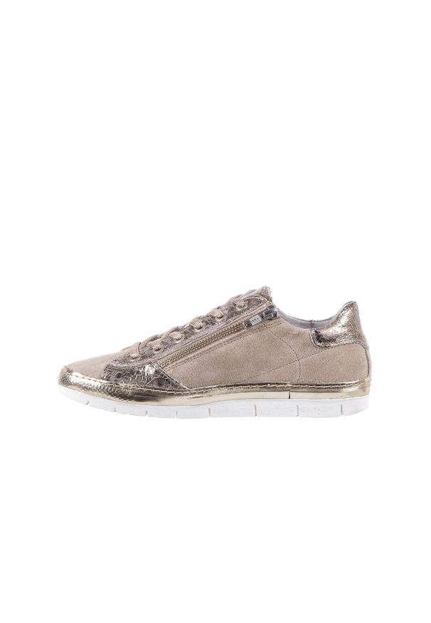 Trampki Bayla-131 1317 Sand, Beż, Skóra naturalna. Zapięcie: zamek. Kolor: beżowy. Materiał: skóra. Wzór: aplikacja