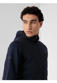 4f - Bluza treningowa rozpinana z kapturem męska. Typ kołnierza: kaptur. Kolor: niebieski. Materiał: materiał, włókno, dzianina #2