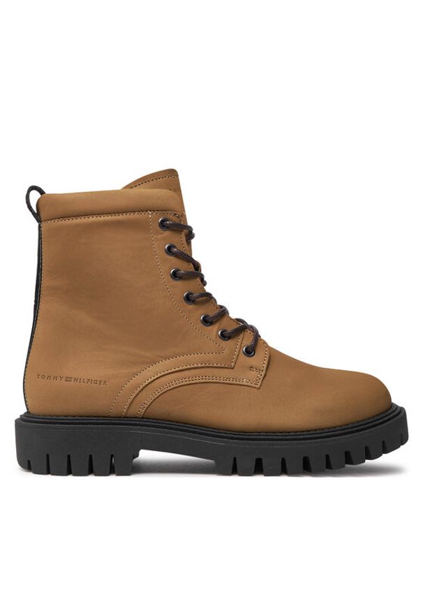 TOMMY HILFIGER - Tommy Hilfiger Trapery Casual Hilfiger Chunk Z Nbk Boot FM0FM05149 Brązowy. Okazja: na co dzień. Kolor: brązowy. Materiał: nubuk, skóra. Styl: casual