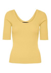 Vero Moda Sweter Estela 10277850 Żółty Slim Fit. Kolor: żółty. Materiał: syntetyk #4