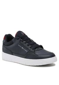 TOMMY HILFIGER - Tommy Hilfiger Sneakersy Basket Core Leather FM0FM04693 Granatowy. Kolor: niebieski. Materiał: skóra #2