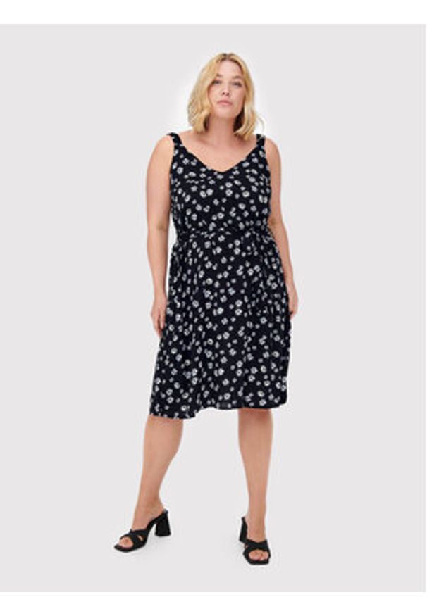 ONLY Carmakoma Sukienka letnia Lolliane 15261815 Czarny Regular Fit. Kolor: czarny. Materiał: wiskoza. Sezon: lato