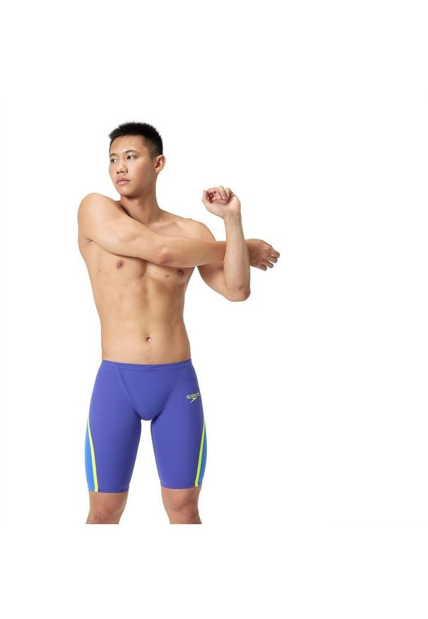 Strój startowy pływacki męski Speedo Lzr Intent 2.0. Kolor: fioletowy, zielony, wielokolorowy