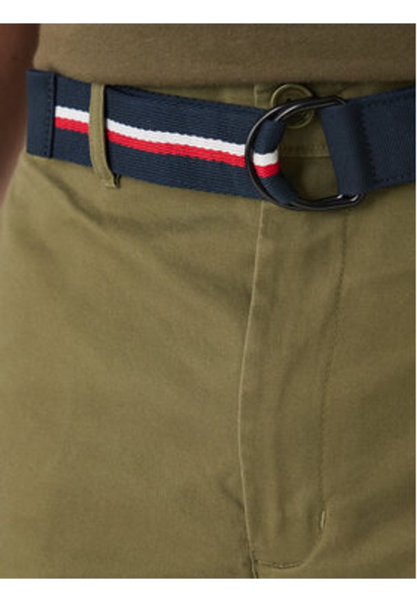 TOMMY HILFIGER - Tommy Hilfiger Szorty materiałowe Denton MW0MW42349 Khaki Slim Fit. Kolor: brązowy. Materiał: bawełna