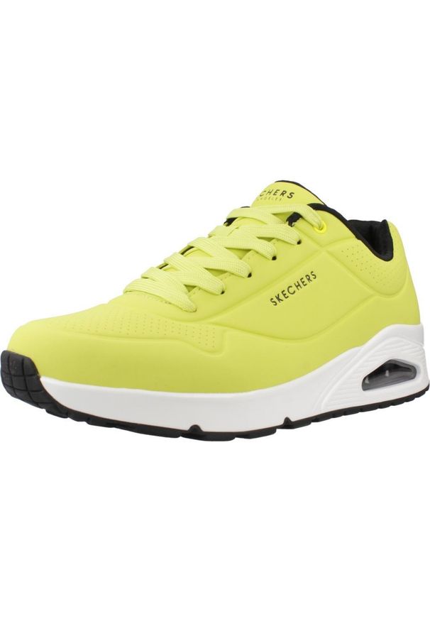 skechers - Buty SKECHERS UNO - STAND ON AIR Żółty. Kolor: żółty. Sport: turystyka piesza