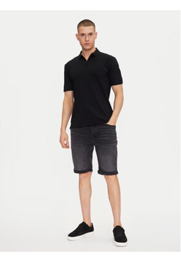 Hugo - HUGO Szorty jeansowe 50539932 Czarny Slim Fit. Kolor: czarny. Materiał: bawełna