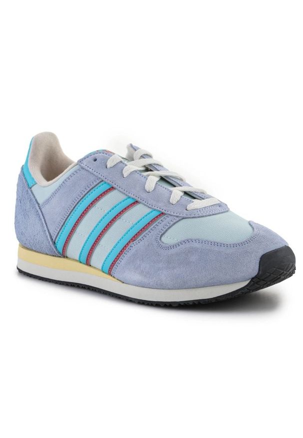 Adidas - Buty adidas Race Walk M GZ2045 niebieskie. Zapięcie: pasek. Kolor: niebieski. Materiał: materiał, tkanina, zamsz, guma. Wzór: aplikacja, paski. Sport: turystyka piesza