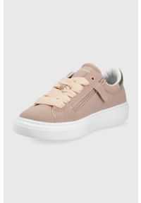 TOMMY HILFIGER - Tommy Hilfiger sneakersy dziecięce kolor różowy. Nosek buta: okrągły. Zapięcie: rzepy. Kolor: różowy. Materiał: materiał, włókno, guma #3