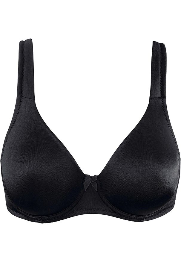 bonprix - Biustonosz typu T-shirt na fiszbinach. Kolor: czarny