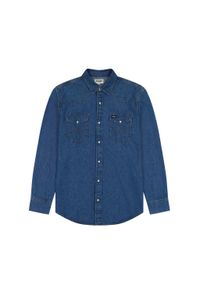 Wrangler - WRANGLER LS WESTERN SHIRT MĘSKA KOSZULA ELEGANCKA BARREL BLUE 112350488 W556015512. Styl: elegancki #6