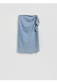 Reserved - Jeansowa spódnica midi - niebieski. Kolor: niebieski. Materiał: jeans #1