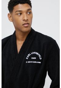 Karl Lagerfeld Szlafrok 215W2180 kolor czarny. Kolor: czarny. Materiał: tkanina, włókno #6