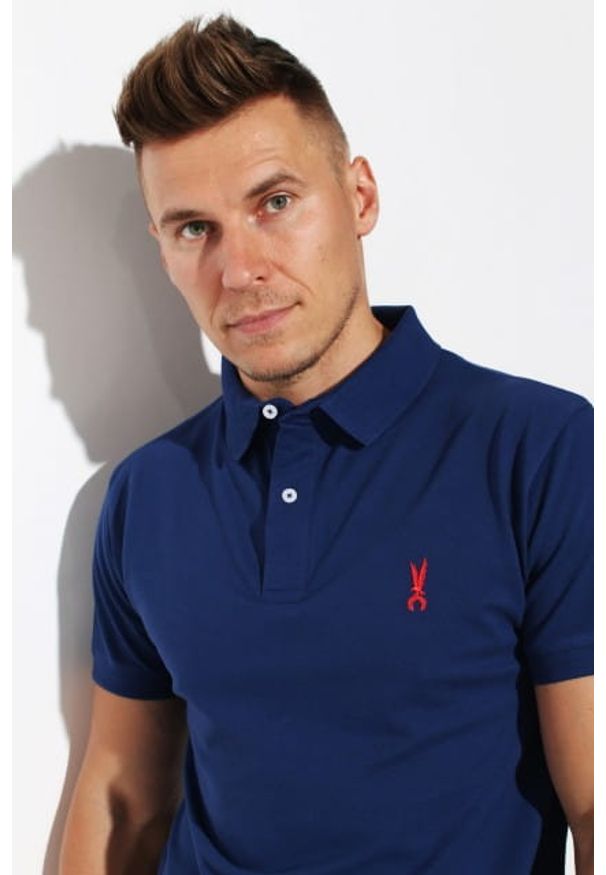 Edward Orlovski - Polo Blue Navy "Red". Typ kołnierza: polo. Materiał: bawełna. Styl: klasyczny, elegancki