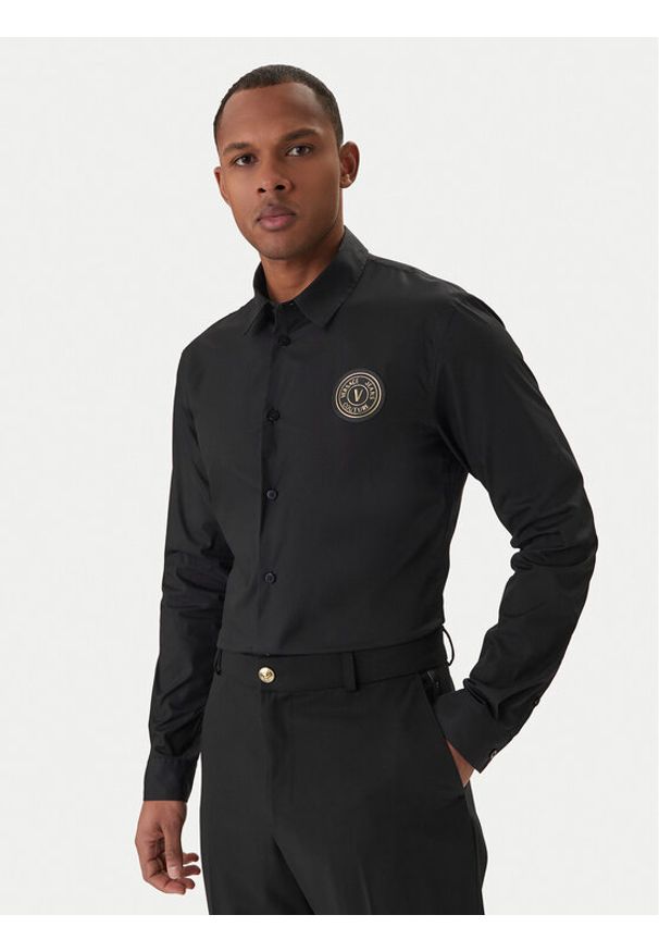 Versace Jeans Couture Koszula 80GALCS0 CNY17 Czarny Regular Fit. Kolor: czarny. Materiał: bawełna