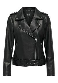 only - ONLY Kurtka z imitacji skóry Mille 15357332 Czarny Slim Fit. Kolor: czarny. Materiał: skóra #4