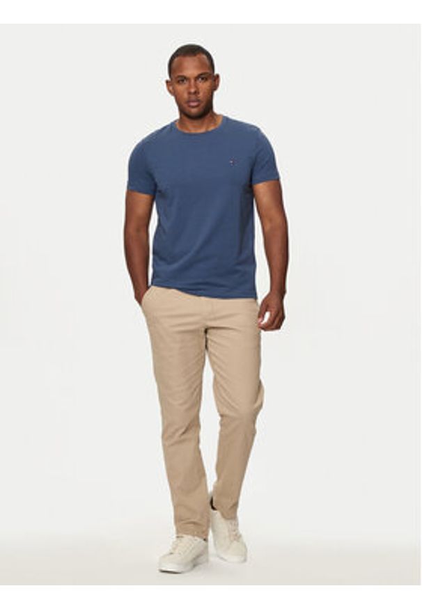TOMMY HILFIGER - Tommy Hilfiger T-Shirt MW0MW10800 Niebieski Slim Fit. Kolor: niebieski. Materiał: bawełna