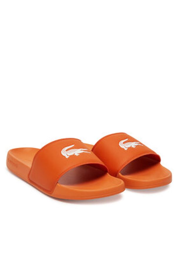 Lacoste Klapki Serve Sliders 7-49CMA0041 Pomarańczowy. Kolor: pomarańczowy. Materiał: skóra