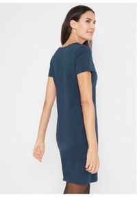 Sukienka ze stretchem, krótki rękaw bonprix ciemnoniebieski. Kolor: niebieski. Materiał: bawełna. Długość rękawa: krótki rękaw #2