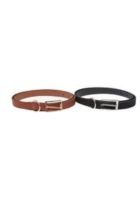 Urban Classics - Gruby Pasek Ze Skóry Syntetycznej (zestaw 2 Sztuk). Kolor: żółty, szary, wielokolorowy, czarny. Materiał: skóra, syntetyk. Wzór: paski #1