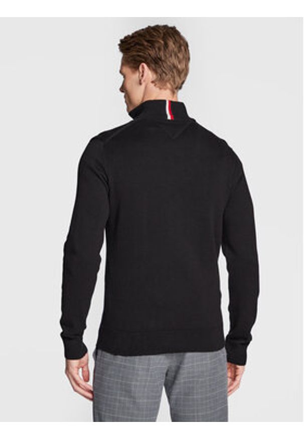 TOMMY HILFIGER - Tommy Hilfiger Sweter Pima MW0MW28049 Czarny Regular Fit. Kolor: czarny. Materiał: bawełna