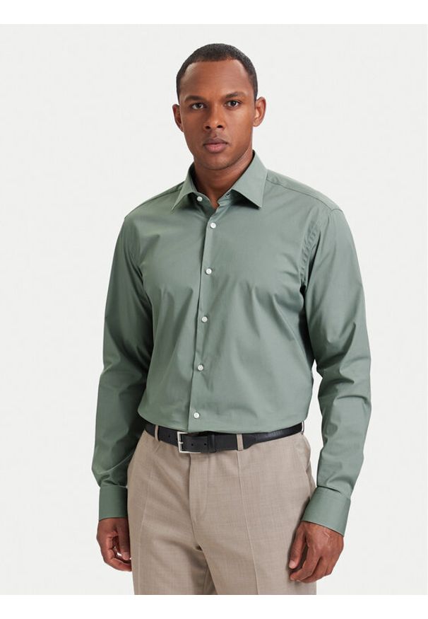 BOSS Koszula 50473265 Zielony jasny Regular Fit. Kolor: zielony. Materiał: bawełna