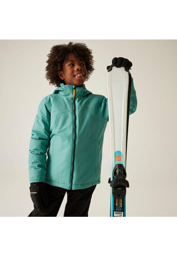 DARE 2B - Kurtka narciarska izolowana Kids Impose Wodoodporna, oddychająca. Kolor: niebieski, wielokolorowy, zielony. Sezon: zima. Sport: narciarstwo