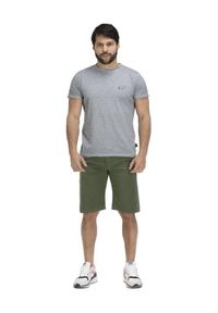 LEONE 1947 APPAREL - T-shirt męski z efektem sprania plaży. Kolor: szary. Materiał: tkanina. Sport: fitness