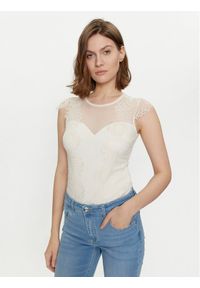 Rinascimento Body CFC0117443003 Écru Slim Fit. Materiał: syntetyk