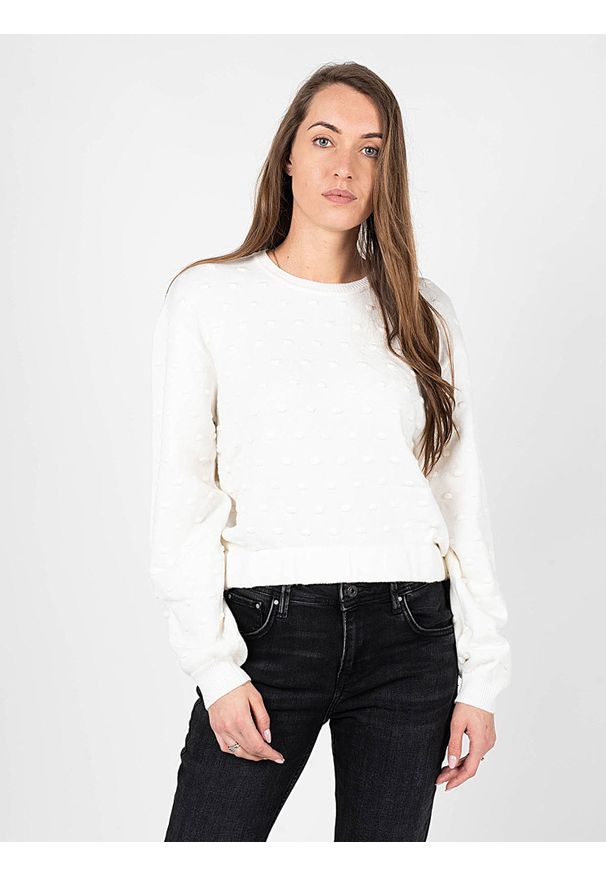 Silvian Heach Sweter | PGA22142MA | Kobieta | Kremowy. Kolor: kremowy. Materiał: poliester, nylon, wiskoza. Długość: krótkie. Wzór: aplikacja