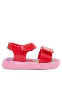 melissa - Sandały Melissa. Kolor: czerwony. Wzór: nadruk #1