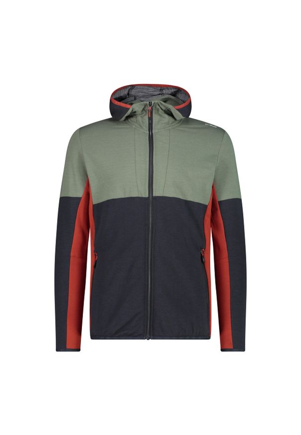 Bluza męska CMP Zip Hood. Kolor: zielony. Materiał: polar. Sport: turystyka piesza