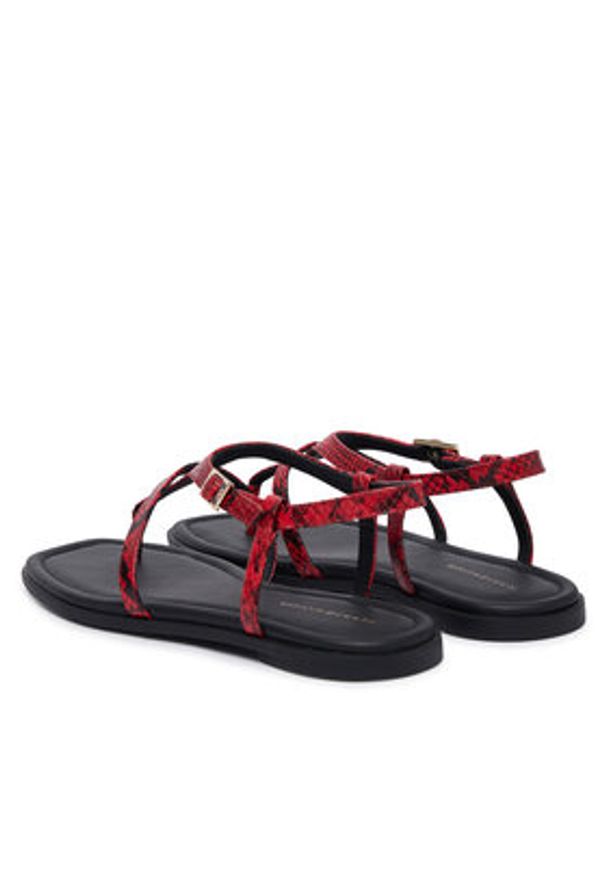TOMMY HILFIGER - Tommy Hilfiger Sandały Th Buckle FW0FW09514 Czerwony. Kolor: czerwony. Materiał: skóra