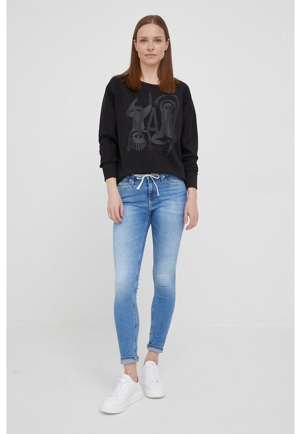 Calvin Klein Jeans jeansy damskie medium waist. Kolor: niebieski
