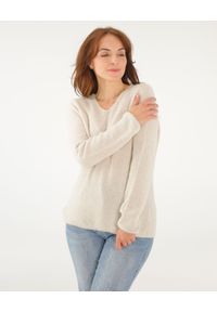 Unisono - MIĘKKI SWETER Z ALPAKĄ 8-WS7210 BEIG CH. Materiał: akryl, nylon