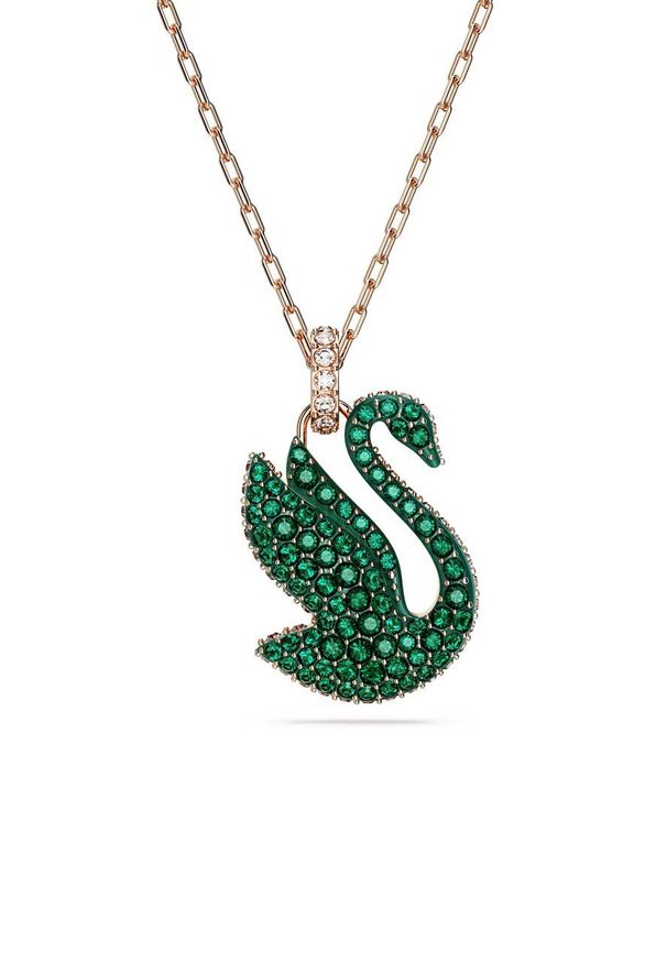 Swarovski naszyjnik ICONIC SWAN. Kolor: zielony