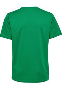 Hummel - Koszulka Poliestrowa Essential Jersey S/S Kids. Kolor: zielony. Materiał: poliester, jersey