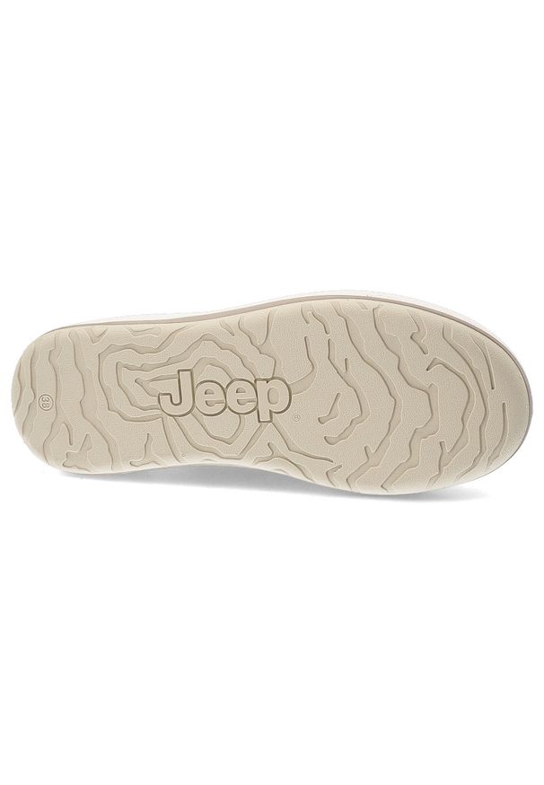 Beżowe Klapki Jeep Stylowe Płaskie Obuwie Damskie. Okazja: na co dzień. Kolor: beżowy. Materiał: materiał. Sezon: lato. Styl: elegancki