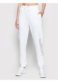 Spodnie dresowe Lacoste. Kolor: biały. Materiał: dresówka #1