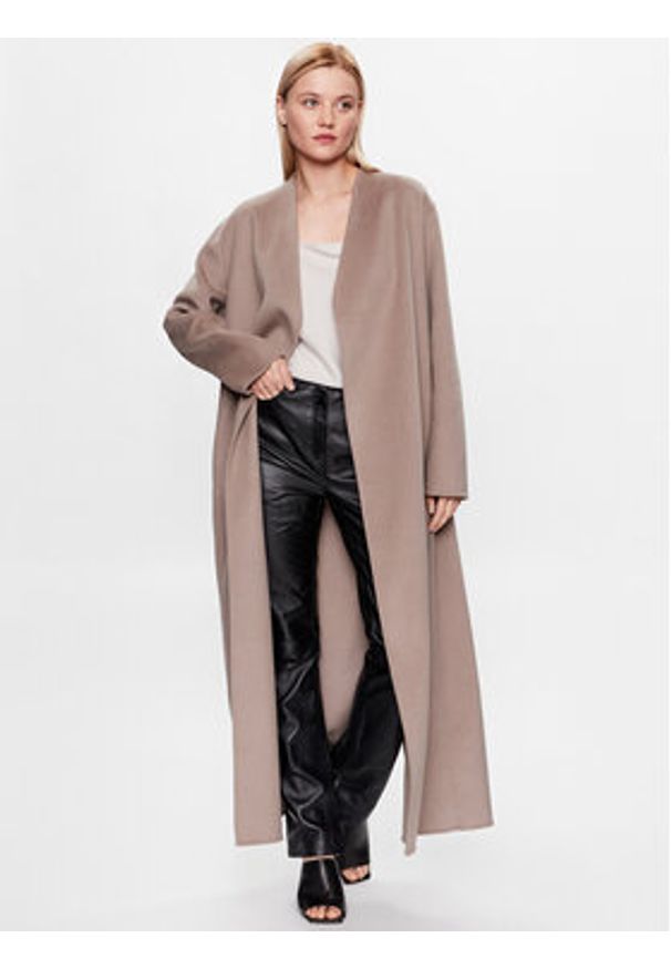 Calvin Klein Płaszcz wełniany K20K205905 Szary Regular Fit. Kolor: szary. Materiał: syntetyk, wełna