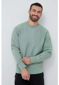 Champion bluza męska kolor zielony gładka. Kolor: zielony. Długość rękawa: długi rękaw. Długość: długie. Wzór: gładki #1