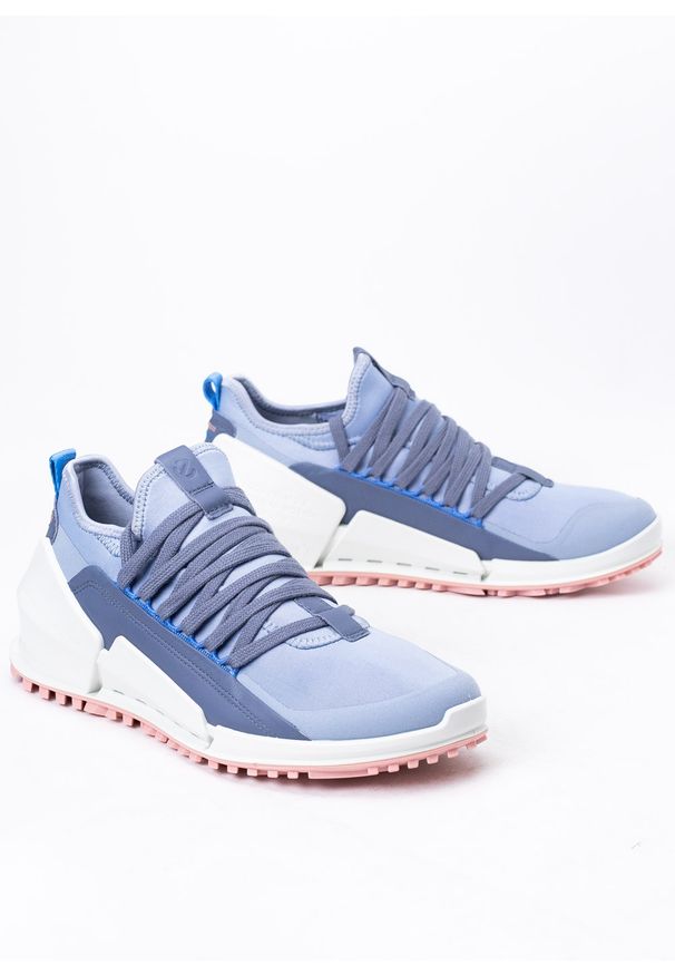 ecco - Sneakersy damskie Ecco BIOM 2.0 W LOW TEX. Zapięcie: sznurówki. Kolor: niebieski. Materiał: guma, skóra, materiał
