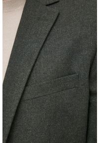 Selected Homme marynarka z domieszką wełny kolor zielony. Kolor: zielony. Materiał: wełna. Wzór: aplikacja #6
