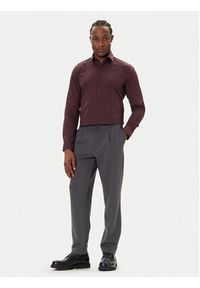 Calvin Klein Koszula Essentials LV019EU037 Bordowy Slim Fit. Kolor: czerwony. Materiał: bawełna